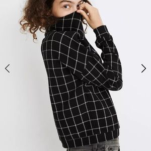 Madewell Textured Turtleneck Top in Windowpane - XS